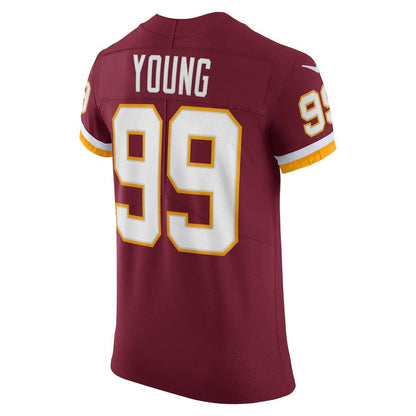 W.Football Team #99 Chase Young Burgundy Vapor Elite Player Jersey Stitched American Football Jerseys - Main View