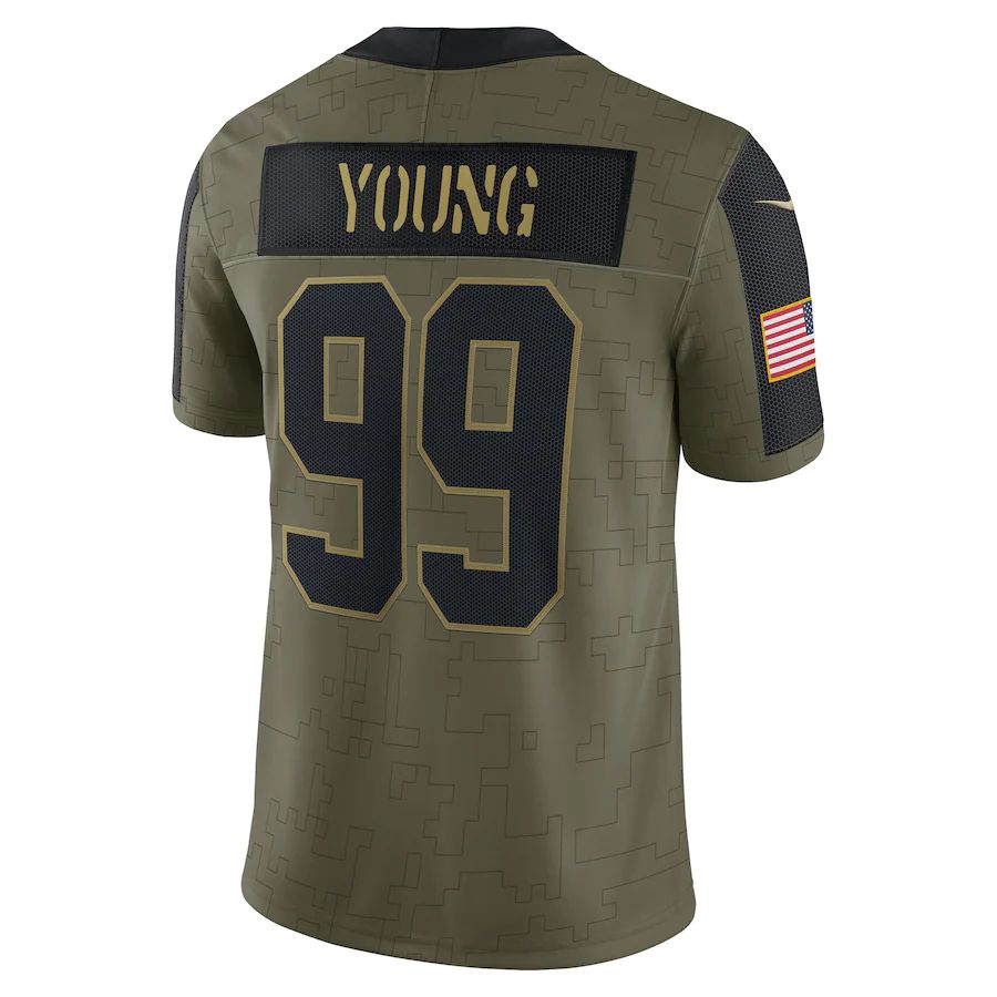 W.Football Team #99 Chase Young Olive 2021 Salute To Service Limited Player Jersey Stitched American Football Jerseys - Main View
