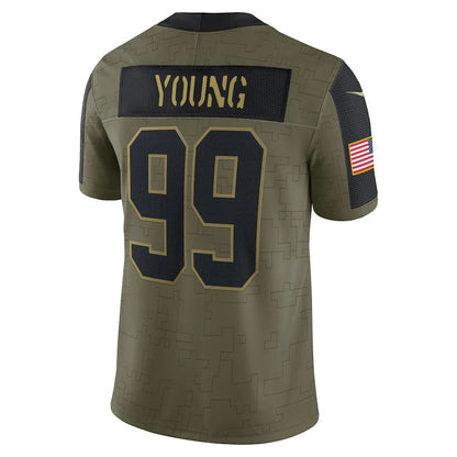 W.Football Team #99 Chase Young Olive 2021 Salute To Service Limited Player Jersey Stitched American Football Jerseys - Main View