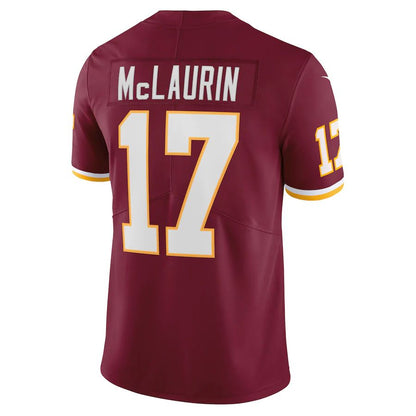 W.Football Team #17 Terry McLaurin Burgundy Vapor Limited Jersey Stitched American Football Jerseys - Main View