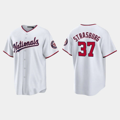 WASHINGTON NATIONALS #37 STEPHEN STRASBURG REPLICA ALTERNATE JERSEY ¨C WHITE Baseball Jerseys - Main View