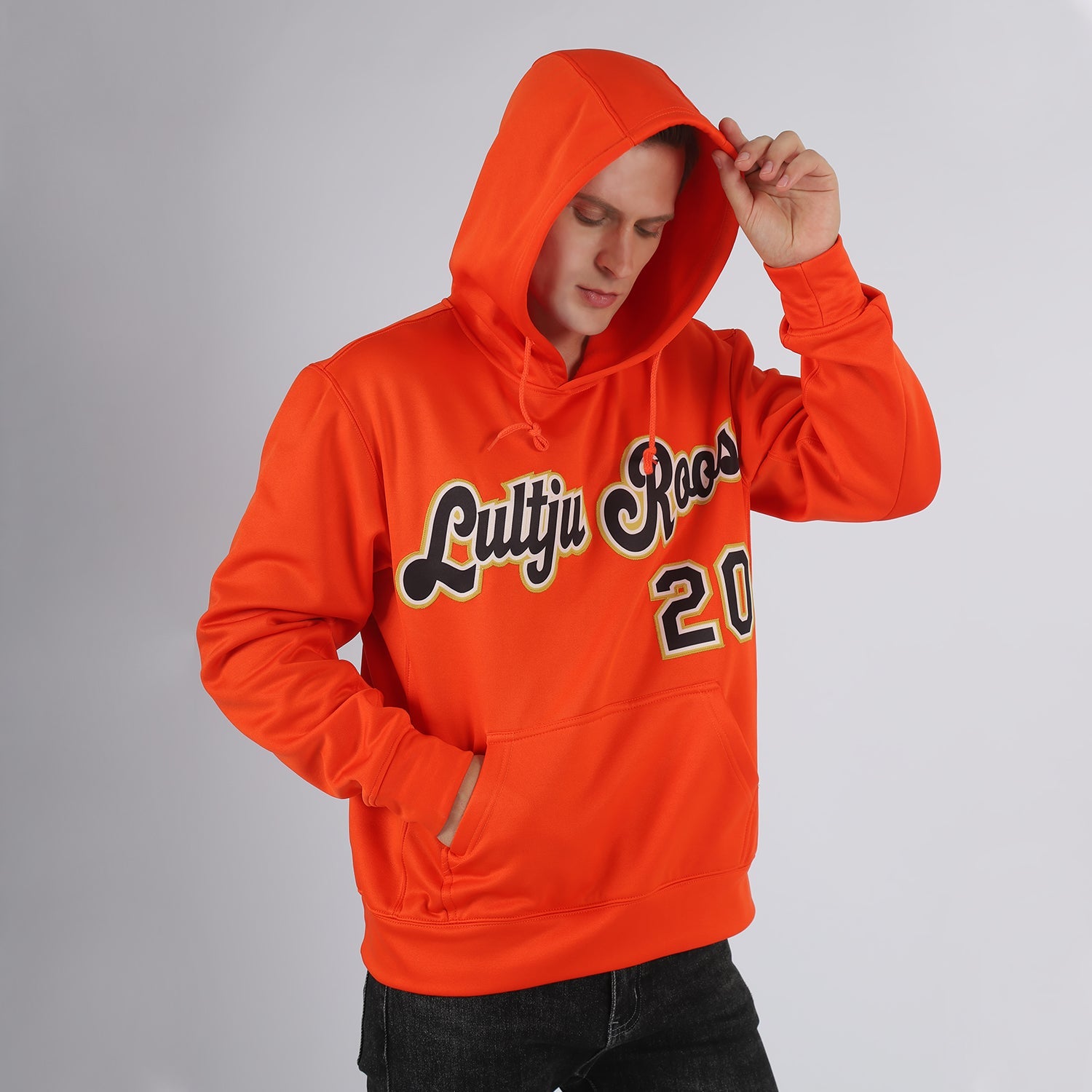 Custom Stitched Orange Black-Old Gold Sports Pullover Sweatshirt Hoodie view 2