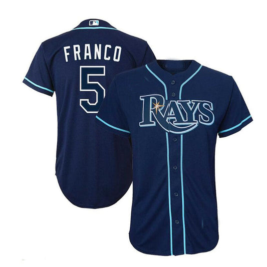 Tampa Bay Rays #5 Wander Franco Alternate Replica Player Jersey - Navy Baseball Jerseys - Main View