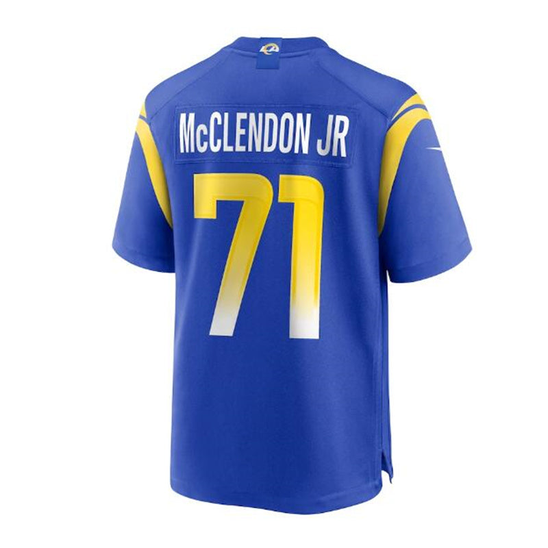 LA.Rams #71 Warren McClendon Jr. Team Game Jersey - Royal Stitched American Football Jersey - Main View