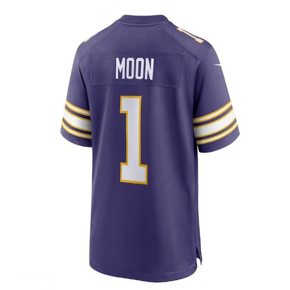 MN.Vikings #1 Warren Moon Classic Retired Player Game Jersey - Purple Stitched American Football Jerseys - Main View