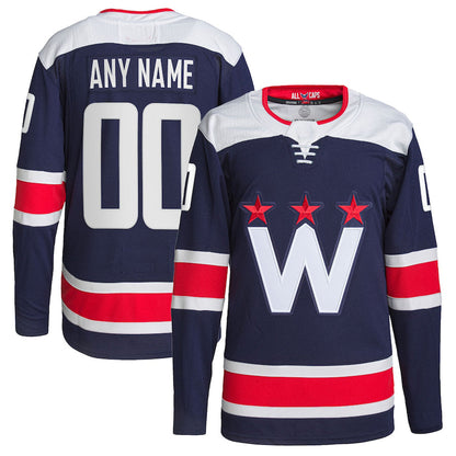 Custom W.Capitals Alternate Authentic Pro Jersey Navy Stitched American Hockey Jerseys - Main View