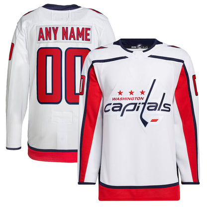Custom W.Capitals Away Primegreen Authentic Pro Jersey White Stitched American Hockey Jerseys - Main View