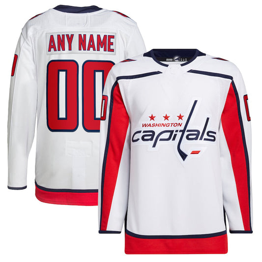 Custom W.Capitals Away Primegreen Authentic Pro Jersey White Stitched American Hockey Jerseys - Main View