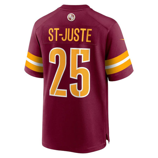 W.Commanders #25 Benjamin St-Juste Burgundy Player Game Jersey Stitched American Football Jerseys - Main View