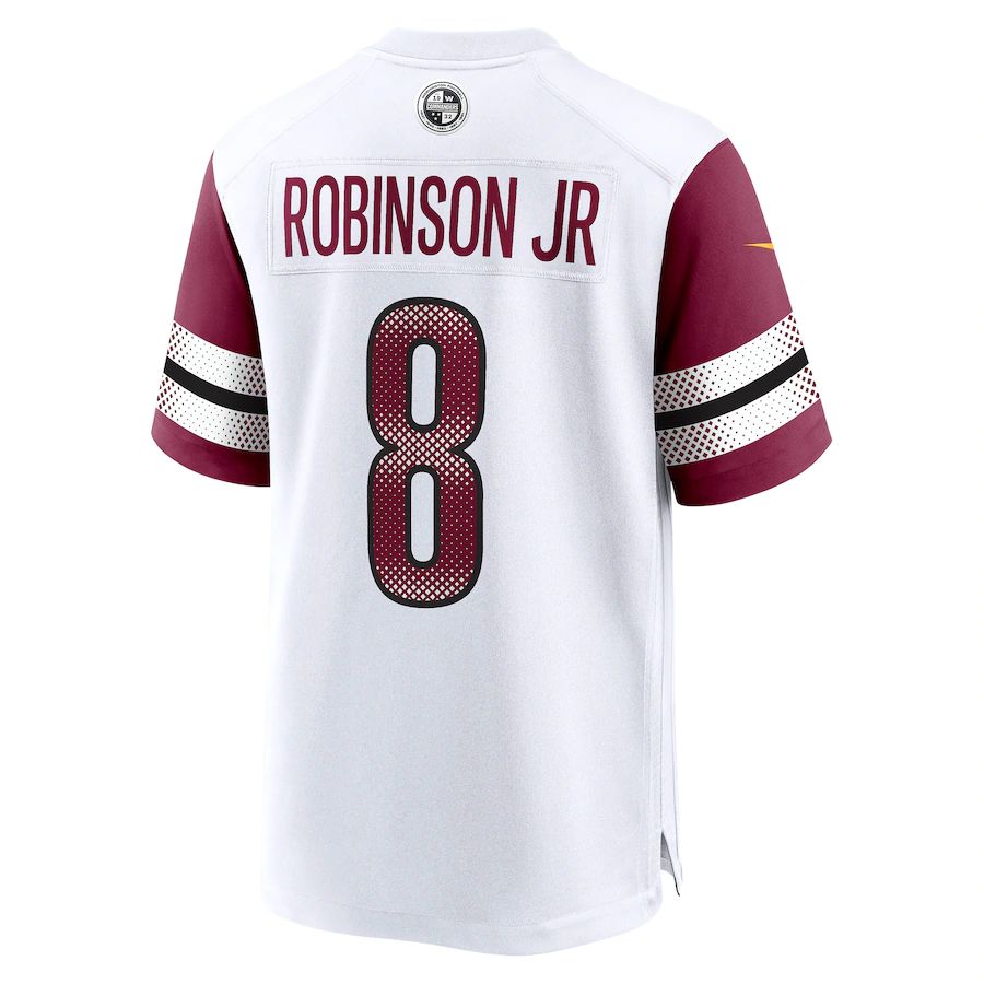 W.Commanders #8 Brian Robinson Jr. White Away Game Player Jersey Stitched American Football Jerseys - Main View