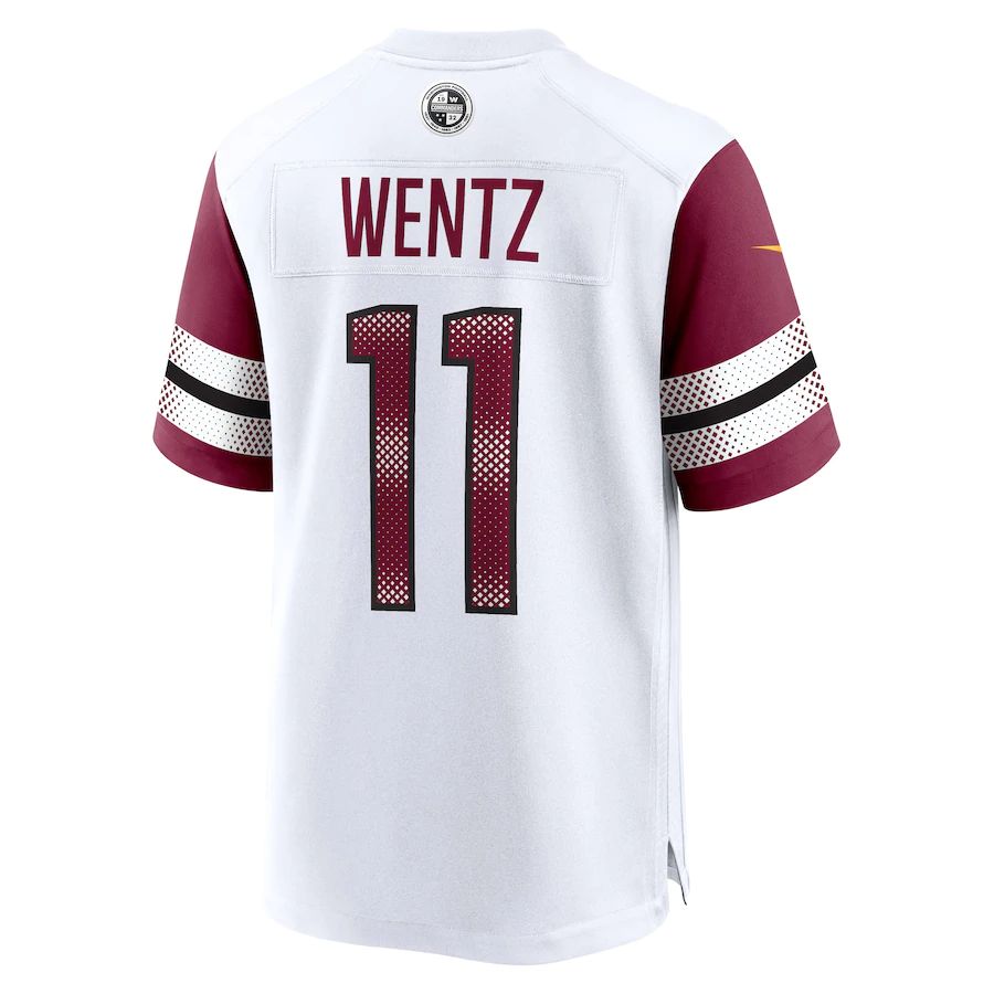 W.Commanders #11 Carson Wentz White Game JerseyStitched American Football Jerseys - Main View