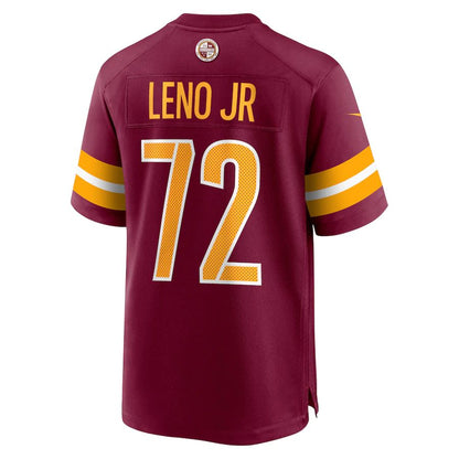 W.Commanders #72 Charles Leno Jr. Burgundy Home Game Player Jersey Stitched American Football Jerseys - Main View