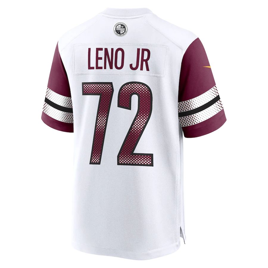 W.Commanders #72 Charles Leno Jr. White Away Game Player Jersey Stitched American Football Jerseys - Main View