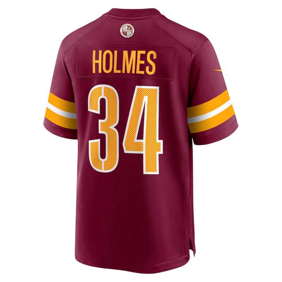 W.Commanders #34 Christian Holmes Burgundy Player Game Jersey Stitched American Football Jerseys - Main View