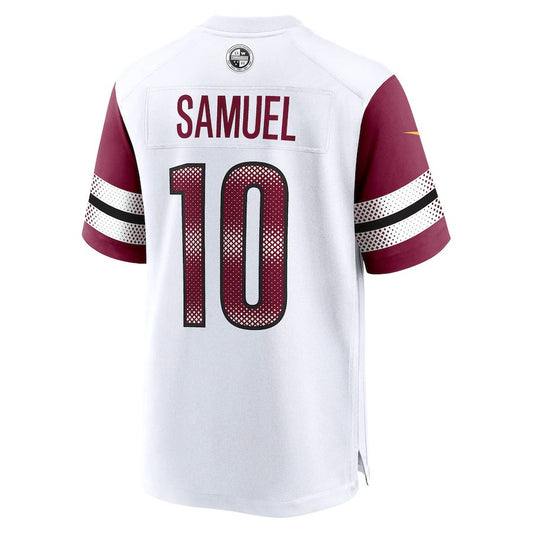 W.Commanders #10 Curtis Samuel White Away Game Player Jersey Stitched American Football Jerseys - Main View