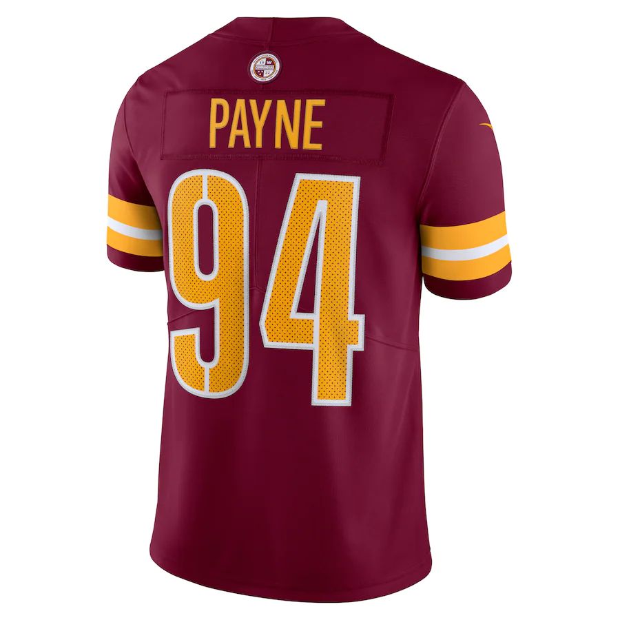 W.Commanders #94 Da'Ron Payne Burgundy Vapor Limited Jersey Stitched American Football Jerseys - Main View