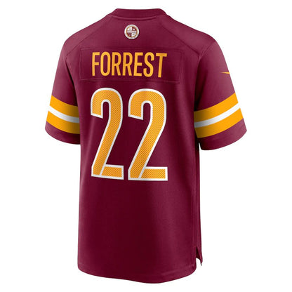 W.Commanders #22 Darrick Forrest Burgundy Game Player Jersey Stitched American Football Jerseys - Main View