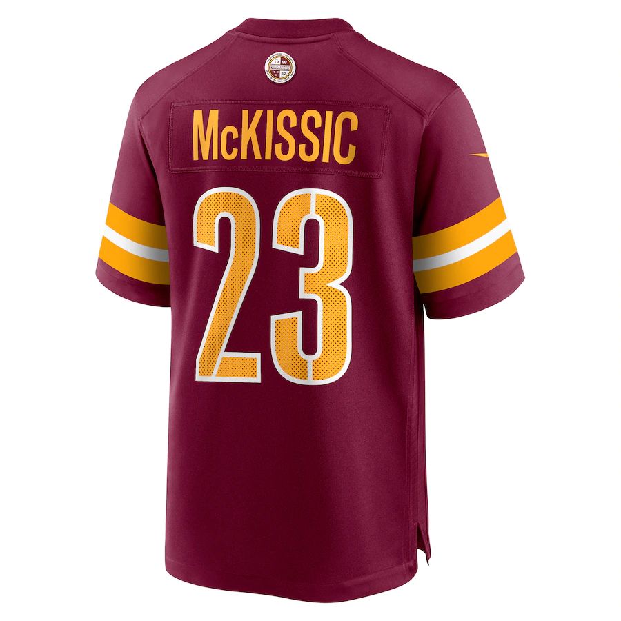 W.Commanders #23 J.D. McKissic Burgundy Game Jersey Stitched American Football Jerseys - Main View