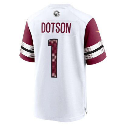 W.Commanders #1 Jahan Dotson White Game Player Jersey Stitched American Football Jerseys - Main View