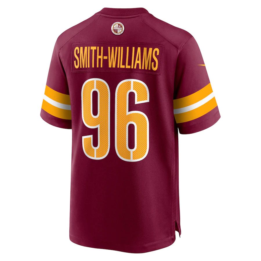 W.Commanders #96 James Smith-Williams Burgundy Game Player Jersey Stitched American Football Jerseys - Main View