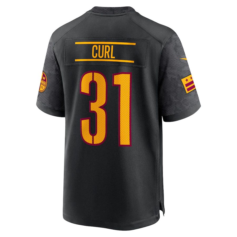 W.Commanders #31 Kamren Curl  Black Alternate Game Player Jersey Stitched American Football Jerseys - Main View