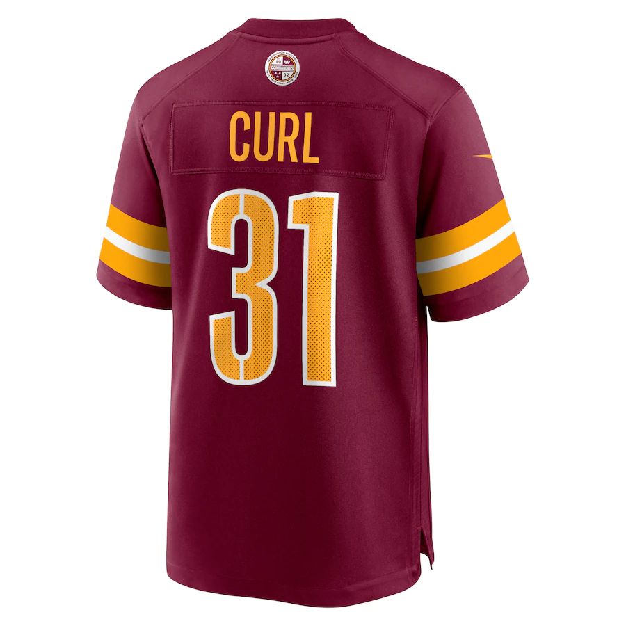 W.Commanders #31 Kamren Curl Burgundy Game Jersey Stitched American Football Jerseys - Main View