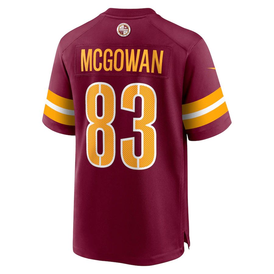 W.Commanders #83 Kyric Mcgowan Burgundy Player Game Jersey Stitched American Football Jerseys - Main View