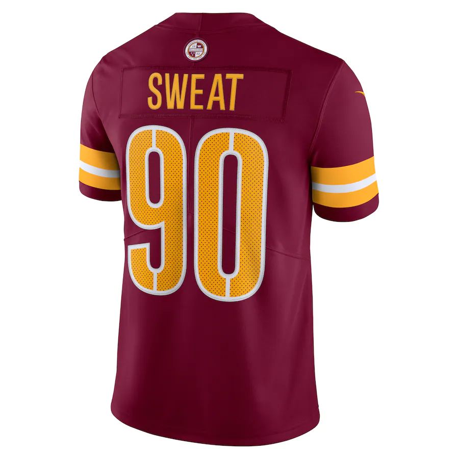 W.Commanders #90 Montez Sweat Burgundy Vapor Limited Jersey Stitched American Football Jerseys - Main View