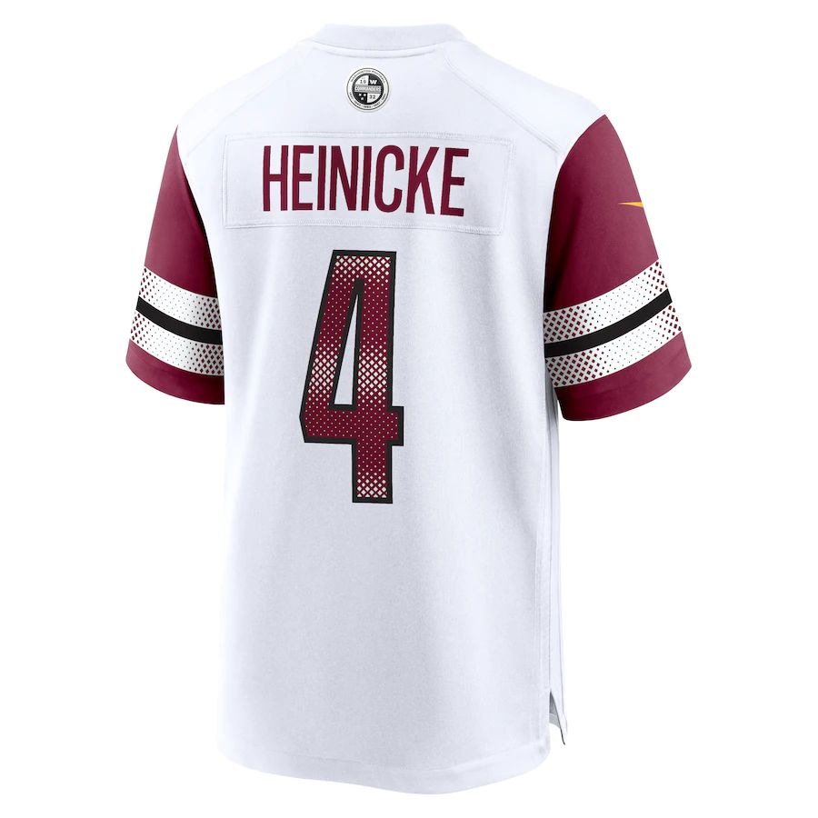 W.Commanders #4 Taylor Heinicke White Game Jersey Stitched American Football Jerseys - Main View