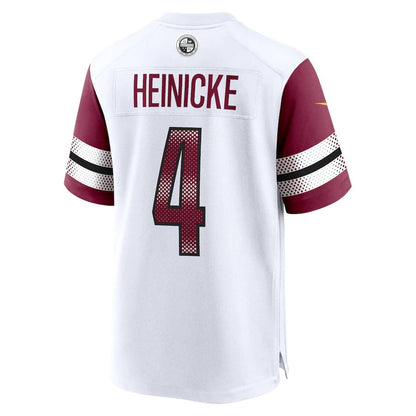 W.Commanders #4 Taylor Heinicke White Game Jersey Stitched American Football Jerseys - Main View