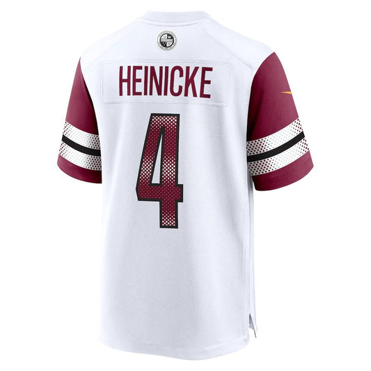 W.Commanders #4 Taylor Heinicke White Game Jersey Stitched American Football Jerseys - Main View