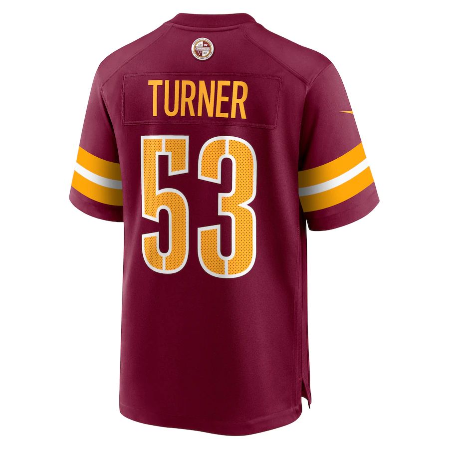 W.Commanders #53 Trai Turner Burgundy Player Game Jersey Stitched American Football Jerseys - Main View