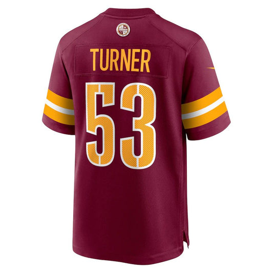W.Commanders #53 Trai Turner Burgundy Player Game Jersey Stitched American Football Jerseys - Main View