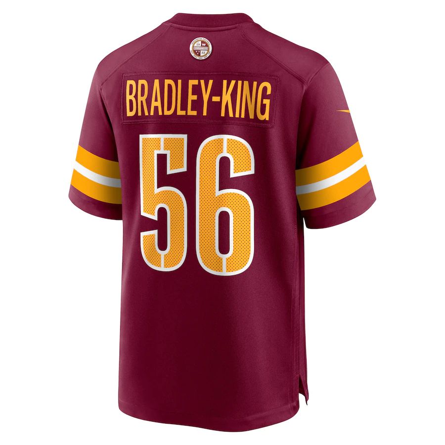 W.Commanders #56 Will Bradley-King Burgundy Game Player Jersey Stitched American Football Jerseys - Main View