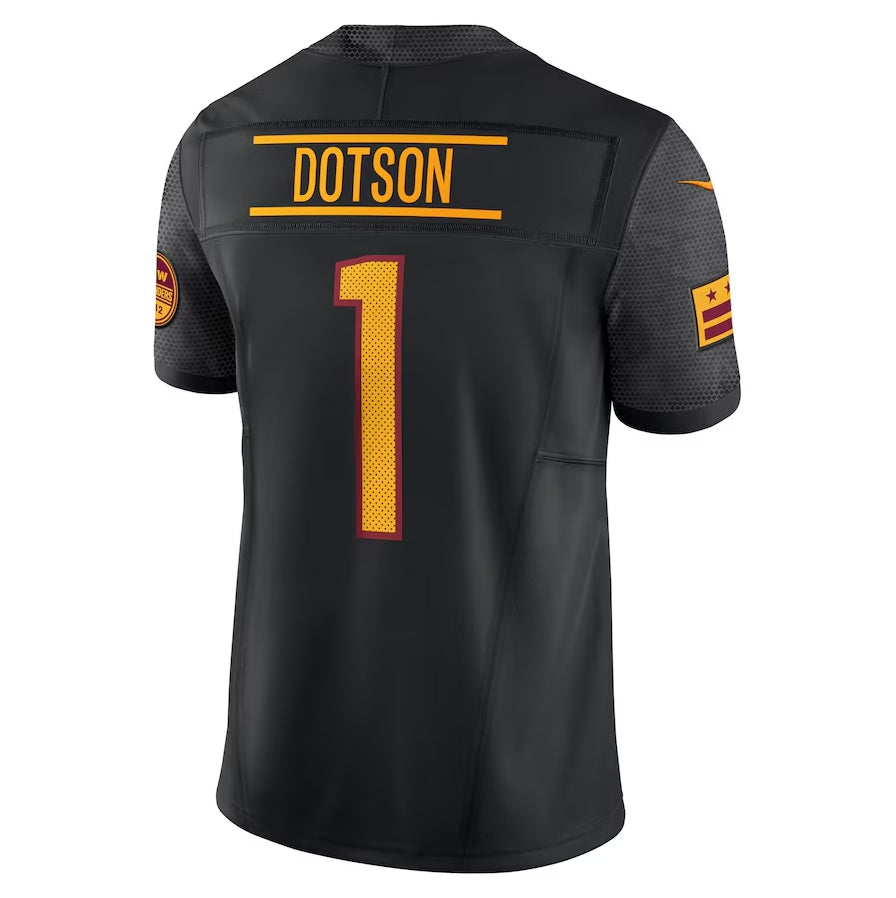 W.Commanders #1 Jahan Dotson Alternate Vapor F.U.S.E. Limited Jersey - Black American Football Jerseys - Main View