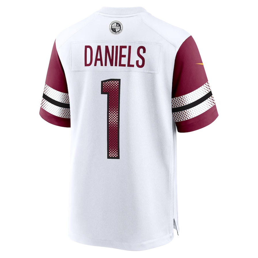 W.Commanders #1 Jayden Daniels 2024 Draft First Round Pick Player Game Jersey - White American Football Jerseys - Main View