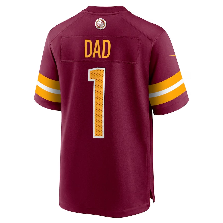 W.Commanders #1 Number 1 Dad Game Jersey - Burgundy American Football Jersey - Main View