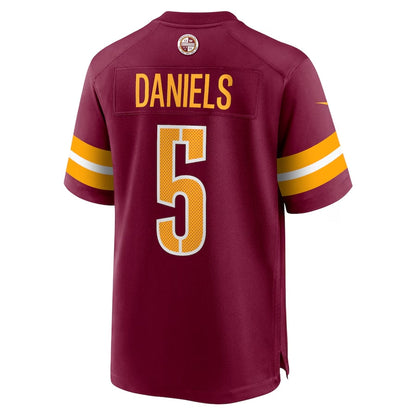 W.Commanders #5 Jayden Daniels 2024 Draft First Round Pick Player Game Jersey - Burgundy American Football Jerseys - Main View