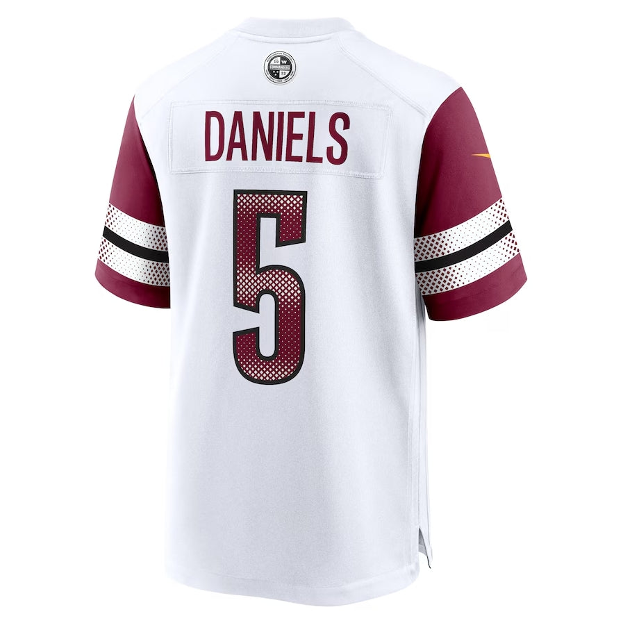 W.Commanders #5 Jayden Daniels 2024 Draft First Round Pick Player Game Jersey - White American Football Jerseys - Main View