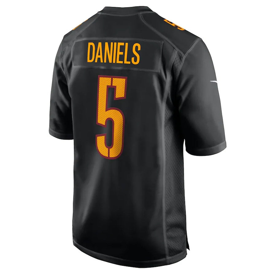 W.Commanders #5 Jayden Daniels Carbon Black Fashion American Football Jerseys - Main View