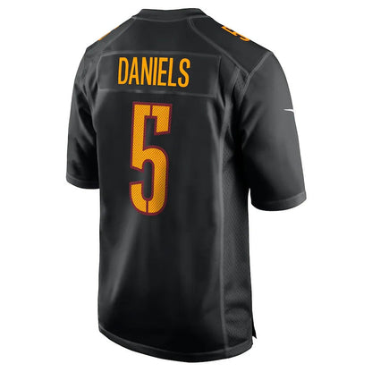 W.Commanders #5 Jayden Daniels Carbon Black Fashion American Football Jerseys - Main View