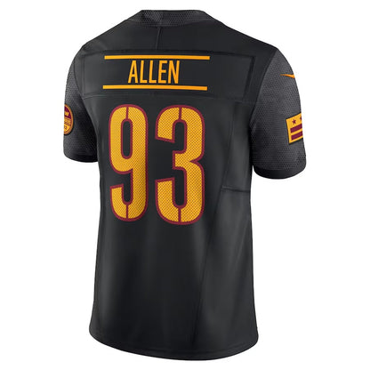 W.Commanders #93 Jonathan Allen Alternate Vapor F.U.S.E. Limited Jersey - Black American Football Jerseys - Main View