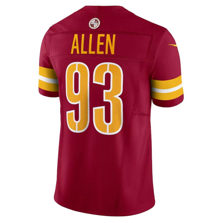 W.Commanders #93 Jonathan Allen Vapor F.U.S.E. Limited Jersey - Burgundy American Football Jerseys - Main View