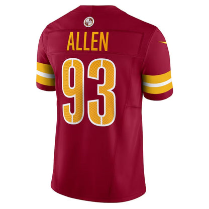 W.Commanders #93 Jonathan Allen Vapor F.U.S.E. Limited Jersey - Burgundy American Football Jerseys - Main View
