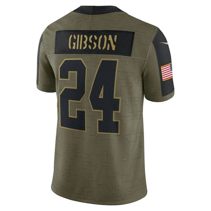 W.Football Team #24 Antonio Gibson Olive 2021 Salute To Service Limited Player Jersey Stitched American Football Jerseys - Main View