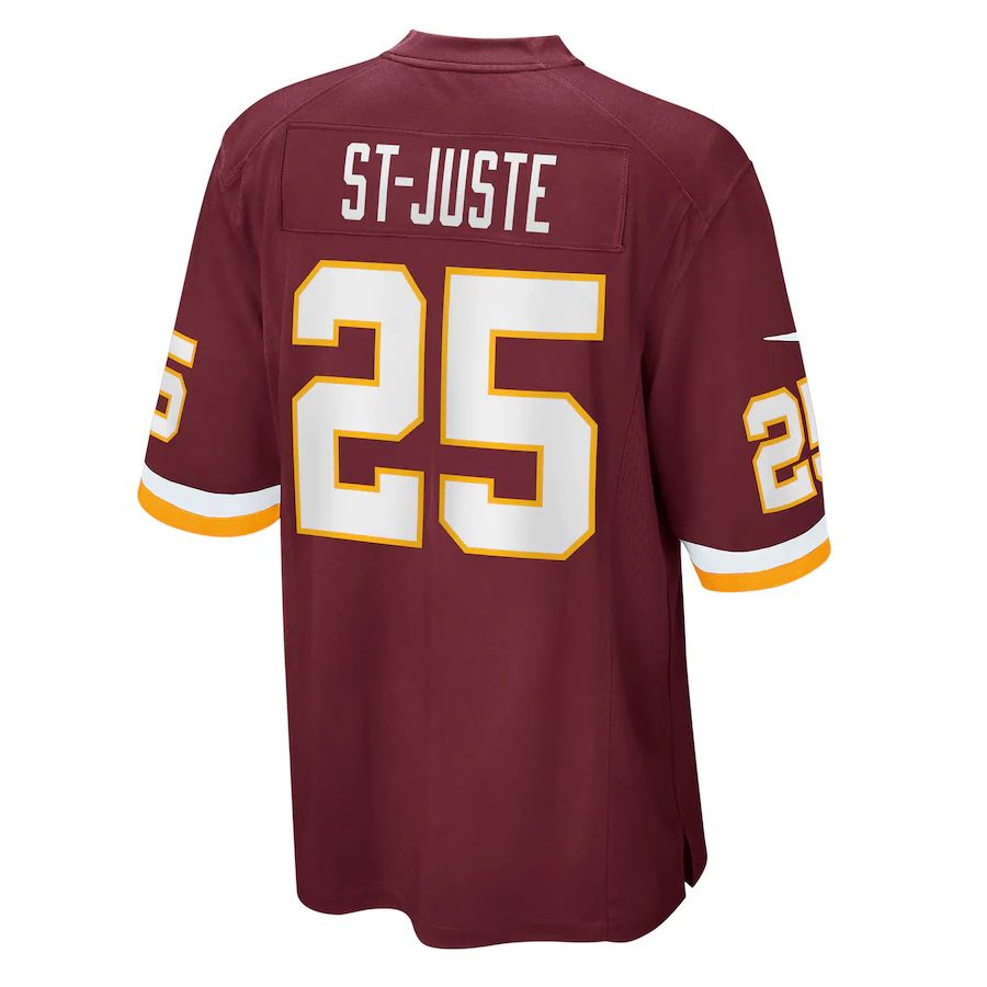 W.Football Team #25 Benjamin St-Juste Burgundy Game Jersey Stitched American Football Jerseys - Main View
