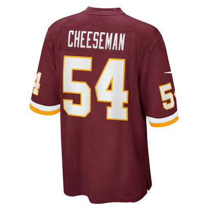 W.Football Team #54 Camaron Cheeseman Burgundy Game Jersey Stitched American Football Jerseys - Main View