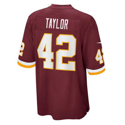 W.Football Team #42 Charley Taylor Burgundy Retired Player Jersey Stitched American Football Jerseys - Main View