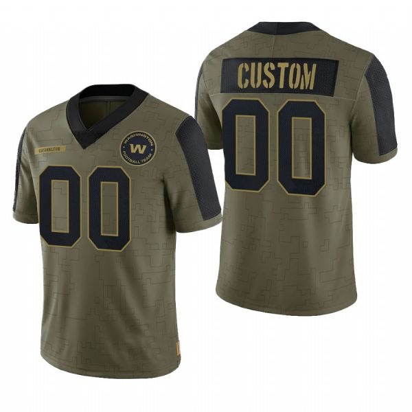 Custom W.Football Team Olive 2021 Salute To Service Limited Football Jerseys - Main View