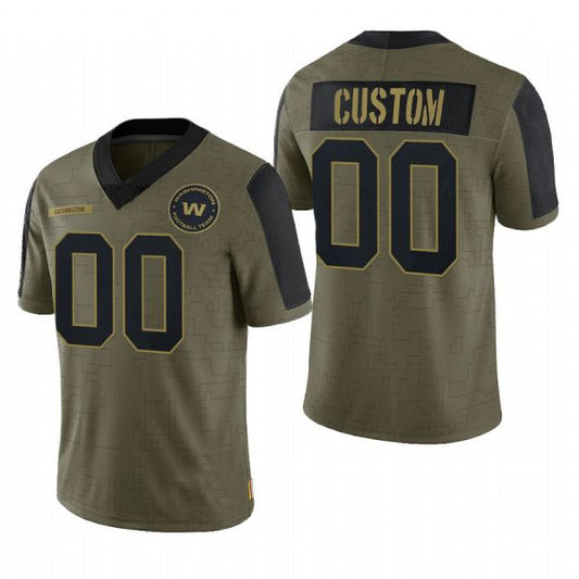 Custom W.Football Team Olive 2021 Salute To Service Limited Football Jerseys - Main View